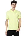 AD by Arvind Men Lime Geometric Print Cotton Polo Shirt