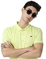 AD by Arvind Men Lime Geometric Print Cotton Polo Shirt