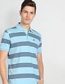 Arrow Sports Horizontal Stripe Cotton Polo Shirt