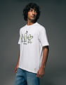 Flying Machine Graphic Printed  Pure Cotton Relaxed Fit T-shirt