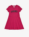 Tommy Hilfiger Kids Girls Cotton Round Neck A-Line Dress