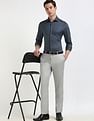 Tommy Hilfiger Regular-Fit Self-Design Mid-Rise Trouser