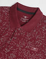 Flying Machine Floral Print Cotton Polo Shirt