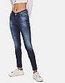 Flying Machine Women Blue Paint Splattered Twiggy Super Skinny Fit Jeans