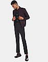 U.S. Polo Assn. Men Dark Purple Ribbed Stand Collar Solid Bomber Jacket