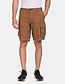 Aeropostale Men Brown Mid Rise Check Cargo Shorts