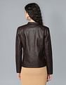 Flying Machine Women Solid Biker Jacket