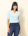 U.S. Polo Assn. Women Regular Fit Textured Polo Shirt